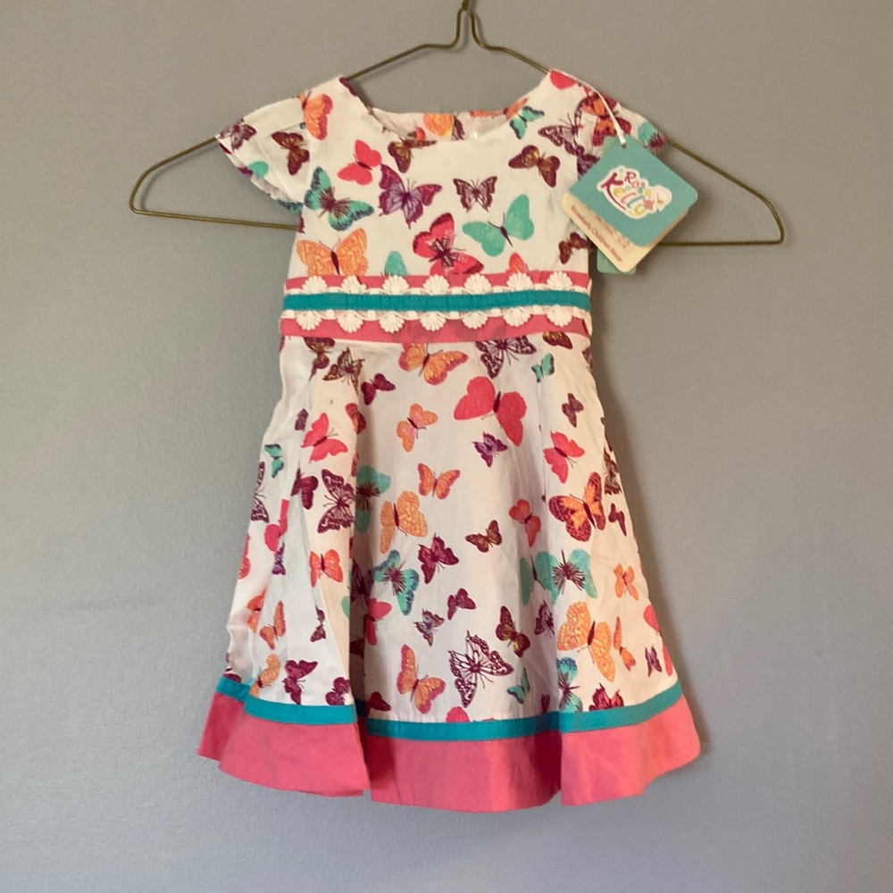 Rose Kelly  white with butterfly pattern dress
